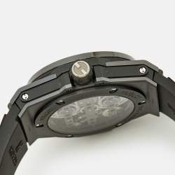 Pre Owned Hublot Black Skeleton Ceramic Rubber Big Bang Meca-10 Black Magic 414.C1.1123.RX Men's Wristwatch 45 mm