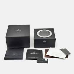 Pre Owned Hublot Black Skeleton Ceramic Rubber Big Bang Meca-10 Black Magic 414.C1.1123.RX Men's Wristwatch 45 mm