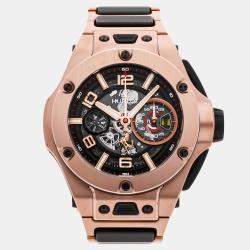 Pre Owned Hublot Big Bang 402.OX.0138.WR Automatic Black 18k Rose Gold Men’s Wristwatch 45 mm