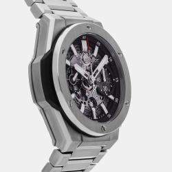مملوكة مسبقًا Pre-Owned Hublot Big Bang Integral 451.NX.1170.NX Black Automatic Titanium Men's Wristwatch 42 mm