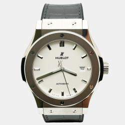 Pre Owned Hublot Classic Fusion 542.NX.2611.LR Automatic Opaline Titanium Men's Wristwatch 42 mm