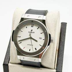 Pre Owned Hublot Classic Fusion 542.NX.2611.LR Automatic Opaline Titanium Men's Wristwatch 42 mm