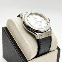 Pre Owned Hublot Classic Fusion 542.NX.2611.LR Automatic Opaline Titanium Men's Wristwatch 42 mm