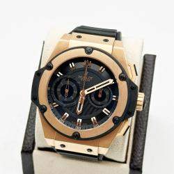 Pre Owned Hublot King Power Big Bang Foudroyante 715.PX.1128.RX Automatic Black 18K Rose Gold Men's Wristwatch 48 mm