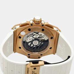 Pre Owned Hublot Big Bang King Power Foudroyante 715.OE.2118.RW Automatic White 18k Rose Gold Men's Wristwatch 48 mm