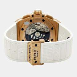 Pre Owned Hublot Big Bang King Power Foudroyante 715.OE.2118.RW Automatic White 18k Rose Gold Men's Wristwatch 48 mm