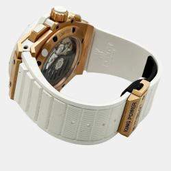 Pre Owned Hublot Big Bang King Power Foudroyante 715.OE.2118.RW Automatic White 18k Rose Gold Men's Wristwatch 48 mm