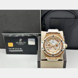Pre Owned Hublot Big Bang King Power Foudroyante 715.OE.2118.RW Automatic White 18k Rose Gold Men's Wristwatch 48 mm