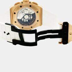 Pre Owned Hublot Big Bang King Power Foudroyante 715.OE.2118.RW Automatic White 18k Rose Gold Men's Wristwatch 48 mm