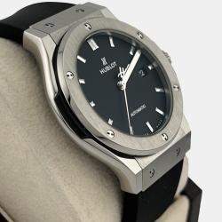 Pre Owned Hublot Classic Fusion 565.NX.1470.RX Automatic Black Titanium Unisex Wristwatch 38 mm