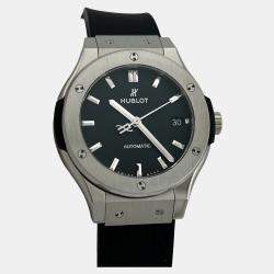 Pre Owned Hublot Classic Fusion 565.NX.1470.RX Automatic Black Titanium Unisex Wristwatch 38 mm