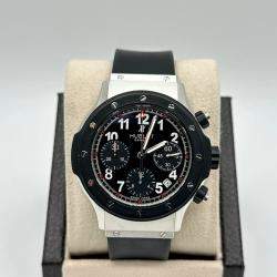Pre Owned Hublot Super B Black Magic 1926.10 Automatic Black Dial Stainless Steel Men's Wristwatch 42 mm