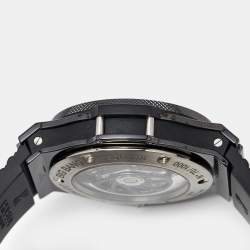 Pre Owned Hublot Luna Rosa Limited Edition Big Bang 301.CM.131.RX.LUN06 Black Carbon Fiber Dial Ceramic Titanium Rubber Men's Wristwatch 44 mm