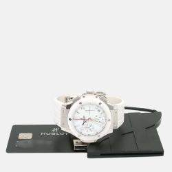 Pre Owned Hublot Big Bang 342.SE.230.RW Automatic White Stainless Steel Men's Wristwatch 41mm