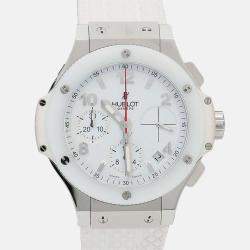 Pre Owned Hublot Big Bang 342.SE.230.RW Automatic White Stainless Steel Men's Wristwatch 41mm