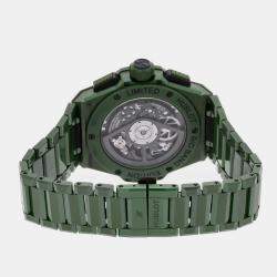 Pre Owned Hublot Big Bang Unico 451.GX.5220.GX Automatic Chronograph Green Dial Ceramic Men's Wristwatch 42mm