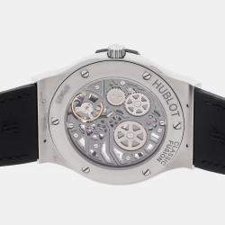 Pre Owned ساعة يد رجالية هوبلو كلاسيك فيوجن كلاسيكو ألترا ثين 515.NX.0170.LR أوتوماتيك تيتانيوم أزرق 45 ملم مستعملة