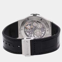 Pre Owned ساعة يد رجالية هوبلو كلاسيك فيوجن كلاسيكو ألترا ثين 515.NX.0170.LR أوتوماتيك تيتانيوم أزرق 45 ملم مستعملة