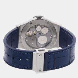 Pre Owned ساعة يد رجالية هوبلو كلاسيك فوشن 545.NX.2210.LR تعبئة يدوية بيضاء تيتانيوم 42 مليمتر قديمة الاستخدام