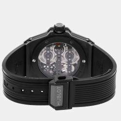 مملوكة مسبقًا ساعة يد رجالية هوبلو بيج بانج ميكا-10 بلاك ماجيك 414.CI.1123.RX أوتوماتيك سوداء سيراميك 45 مم مستعملة