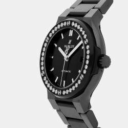 Pre Owned Pre-Owned Hublot Classic Fusion 568.CM.1470.CM.1204 Black Automatic Ceramic Men's Wristwatch 38 MM