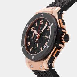 Pre Owned Hublot Big Bang 341.PB.131.RX Black Rose Gold Automatic Men's Wristwatch 41mm