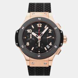 مملوكة مسبقًا Hublot Big Bang 341.PB.131.RX Black Rose Gold Automatic Men's Watches 41mm