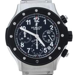 Pre Owned Hublot Black Rubber and Stainless Steel Super B Flyback 1926.10 Men's Wristwatch 42 mm