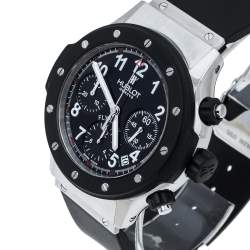 Pre Owned Hublot Black Rubber and Stainless Steel Super B Flyback 1926.10 Men's Wristwatch 42 mm