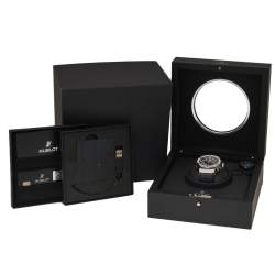 Pre Owned Hublot Black Stainless Steel Diamonds Big Bang Chronograph Men's Wristwatch 44MM