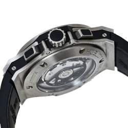 Pre Owned Hublot Black Stainless Steel Diamonds Big Bang Chronograph Men's Wristwatch 44MM