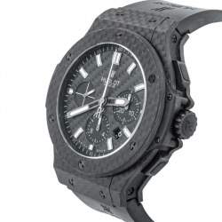 Hublot Black Carbon Fibre & Rubber Big Bang Chronograph Men's Wristwatch 44 MM