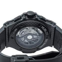 Hublot Black Carbon Fibre & Rubber Big Bang Chronograph Men's Wristwatch 44 MM