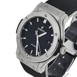 Pre Owned Hublot Black Titanium & Stainless Steel Classic Fusion 542.NX.1171.RX Men's Wristwach 42 mm