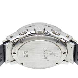 Pre Owned Hublot Blue Diamonds Stainless Steel Rubber MDM 1810.1.054 Men's Wristwatch 40 mm 