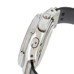 Pre Owned Hublot Blue Diamonds Stainless Steel Rubber MDM 1810.1.054 Men's Wristwatch 40 mm 