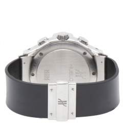 Pre Owned Hublot Blue Diamonds Stainless Steel Rubber MDM 1810.1.054 Men's Wristwatch 40 mm 