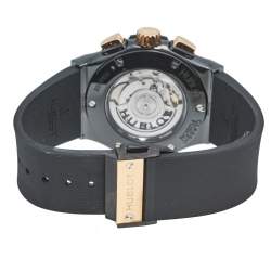 Pre Owned Hublot Black Ceramic 18K Rose Gold Rubber Classic Fusion 521.CO.1781.RX Men's Wristwatch 45 mm