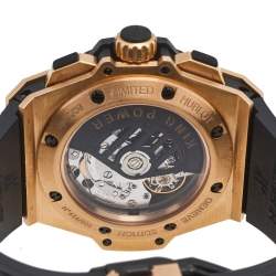  Hublot Black 18k Rose Gold Rubber King Power Limited Edition 715.PX.1128.RX Men's Wristwatch 48 mm