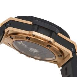  Hublot Black 18k Rose Gold Rubber King Power Limited Edition 715.PX.1128.RX Men's Wristwatch 48 mm