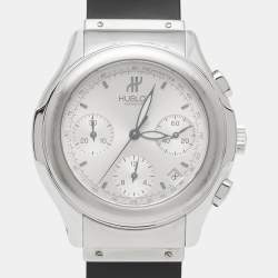 Pre Owned Hublot Silver Stainless Steel Rubber MDM 1810.1 Men's Wristwatch 40 mm