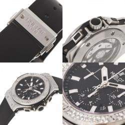 Pre Owned Hublot Black Diamonds Stainless Steel Big Bang Evolution 301.SX.1170.RX.1704 Men's Wristwatch 44 mm