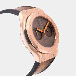 Hublot Brown 18K Rose Gold Berluti Scritto King Gold 521.OX.0500.VR.BER17 Men's Wristwatch 45 mm
