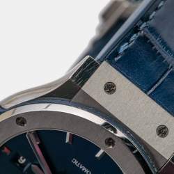Hublot Blue Titanium Rubber Classic Fusion 541.NX.7170.LR Automatic Men's Wristwatch 42 mm