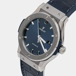 Hublot Blue Titanium Rubber Classic Fusion 541.NX.7170.LR Automatic Men's Wristwatch 42 mm