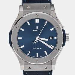 Hublot Blue Titanium Rubber Classic Fusion 541.NX.7170.LR Automatic Men's Wristwatch 42 mm