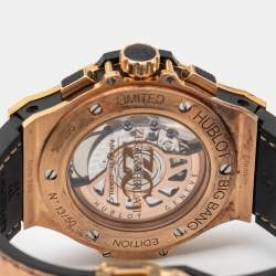 Hublot Champagne 18k Rose Gold Alligator Big Bang Zegg & Cerlati Limited Edition 341.PX.0880.VR.ZEC1 Men's Wristwatch 41 mm