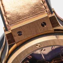 Hublot Champagne 18k Rose Gold Alligator Big Bang Zegg & Cerlati Limited Edition 341.PX.0880.VR.ZEC1 Men's Wristwatch 41 mm