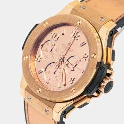 Hublot Champagne 18k Rose Gold Alligator Big Bang Zegg & Cerlati Limited Edition 341.PX.0880.VR.ZEC1 Men's Wristwatch 41 mm