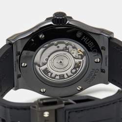 Hublot Black Carbon Fiber Ceramic Stainless Steel Rubber Alligator Leather Classic Fusion 542.CM.1771.RX Men's Wristwatch 42 mm